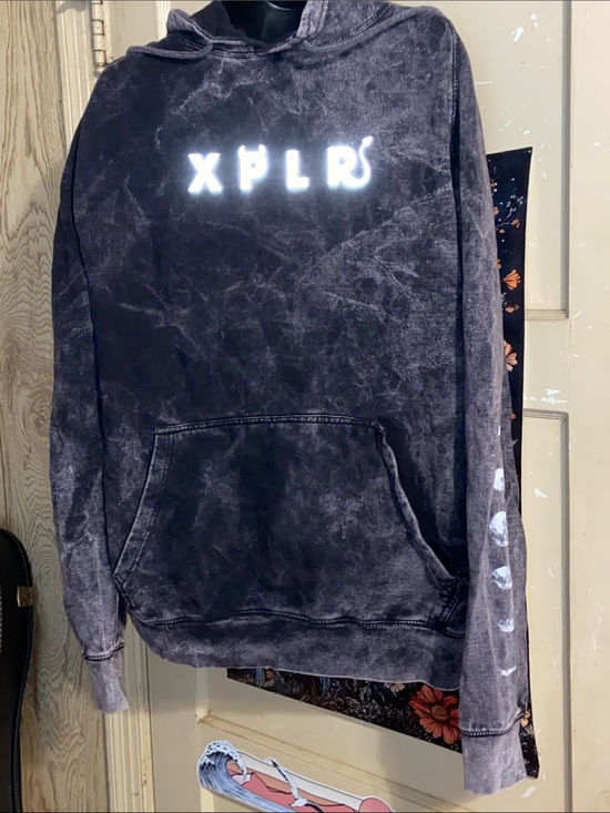 Sam & Colby Other - XPLR ACID WASH HOODIE Sam & Colby Brown/Black MOON PHASE SLEEVES